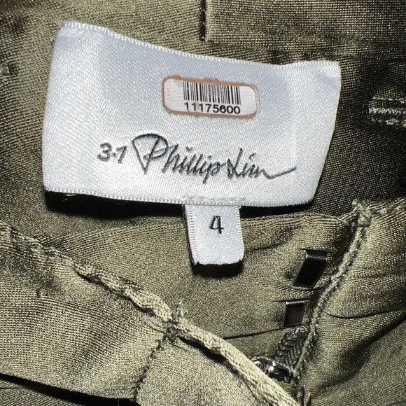 Phillip Lim 3.1 orikami Everglade Shorts Bag Waist Green Size 4 - Picture 5 of 5